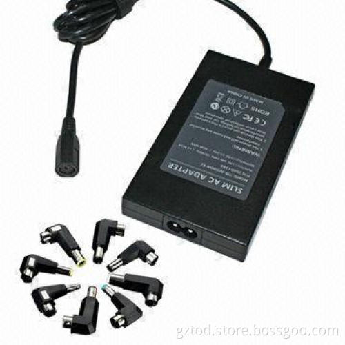 90W Multifunction Ultrathin Laptop AC Adapter, Universal Slim Notebook Power Charger w/ 8 Connectors